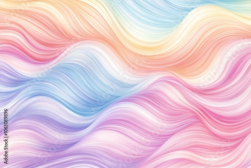 Abstract background with pastel rainbow colors, soft waves of color in the shape of hair