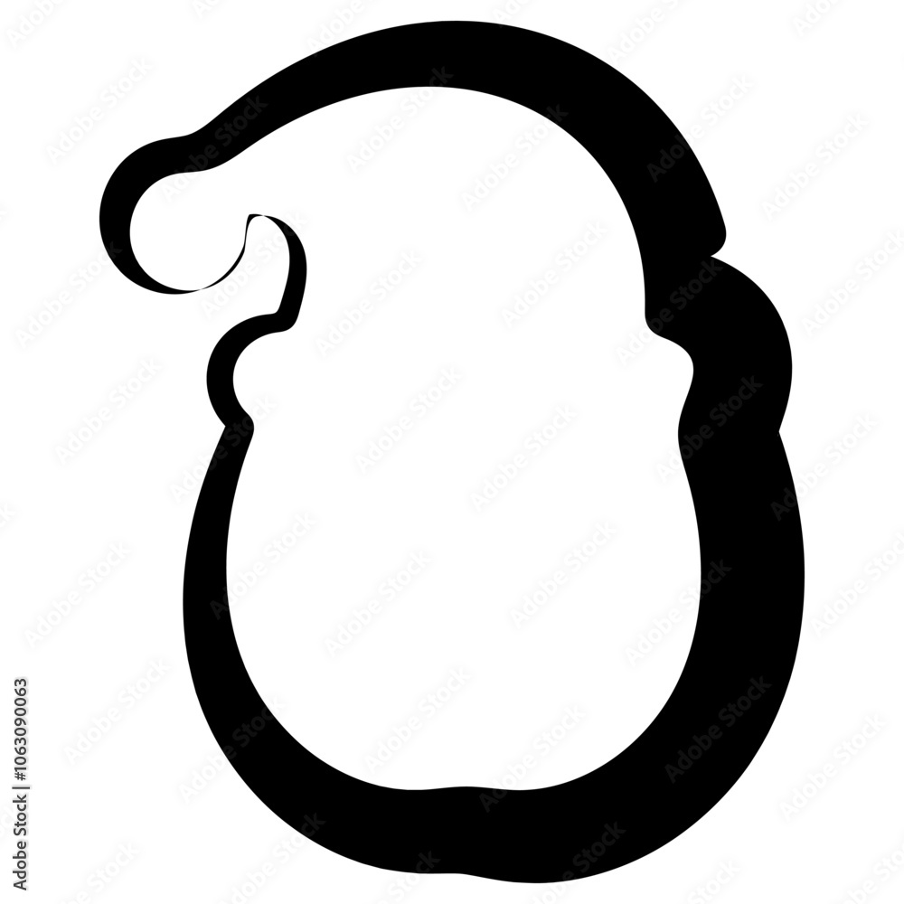 
new year icon of santa claus face drawn in line-art style, for new year packaging, textile or different designs