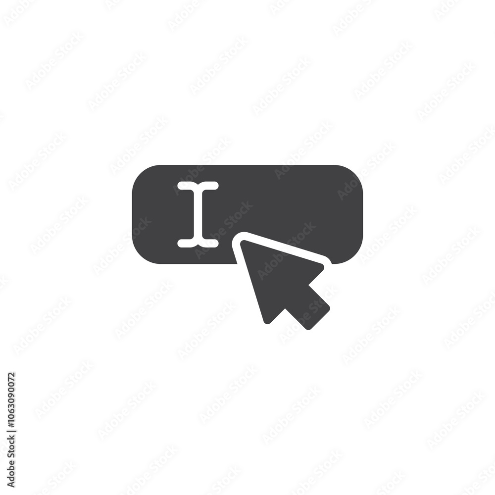 Text shown in an empty input field vector icon Text shown in an empty input field vector icon