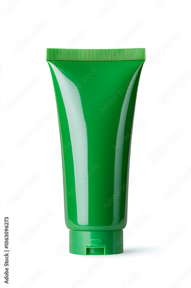 Green plastic tube isolated on white background. Green plastic tube isolated on white background.