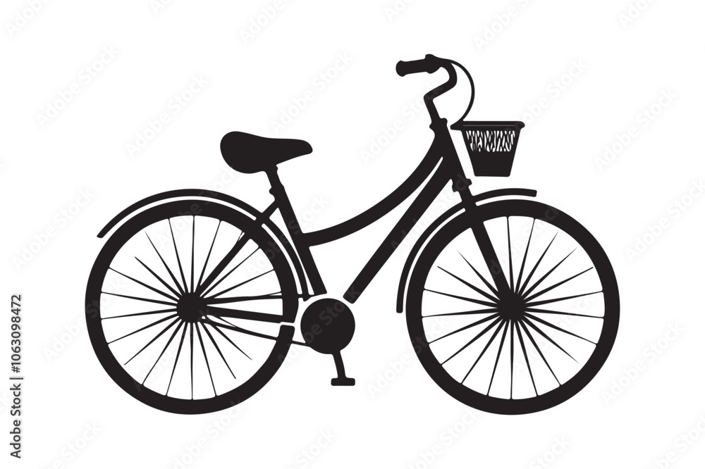 Fototapeta premium Bicycle silhouette vector illustration, Bicycle logo silhouette, Bicycle silhouette Vector 