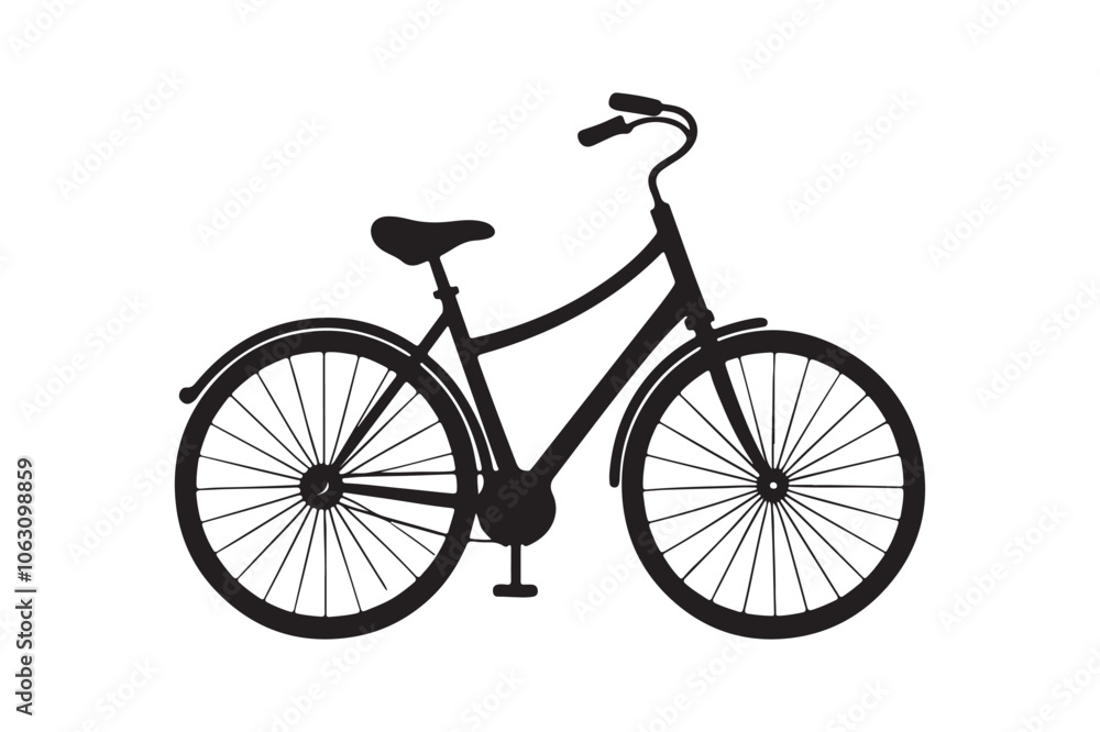 Fototapeta premium Bicycle silhouette vector illustration, Bicycle logo silhouette, Bicycle silhouette Vector