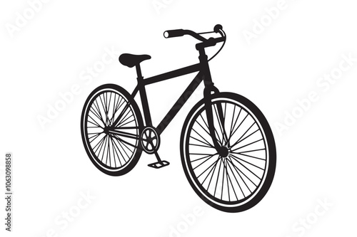 Bicycle silhouette vector illustration, Bicycle logo silhouette, Bicycle silhouette Vector 