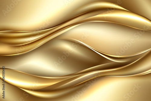 Luxurious golden background with flowing waves and soft light rays, creating an elegant and radiant atmosphere. Perfect for design projects that require touch of glamour