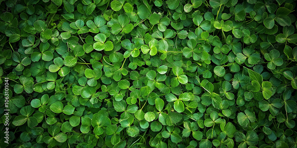 Obraz premium A lush green carpet of clover leaves