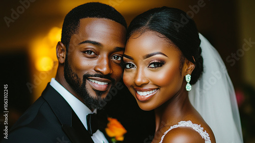 Photo of a bride and groom at a wedding