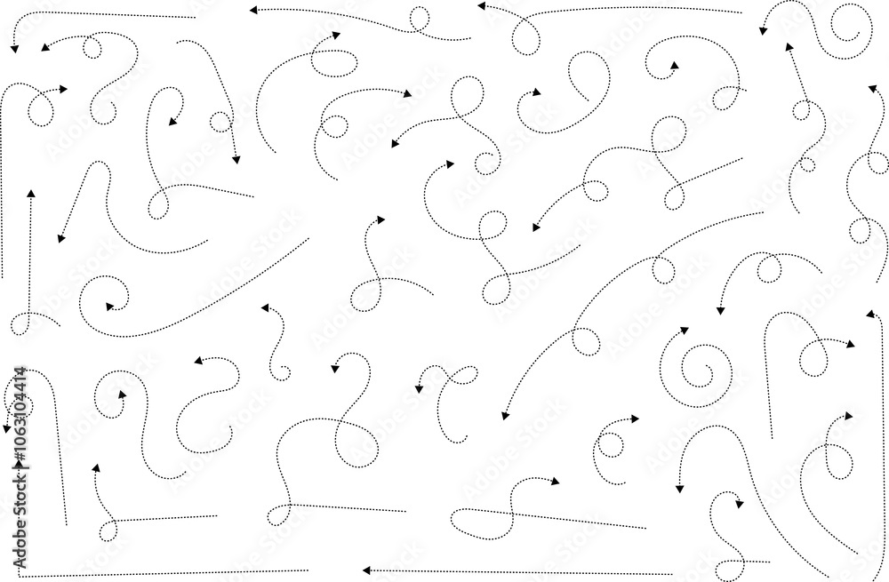 Tableau sur toile Handdrawn dotted arrows