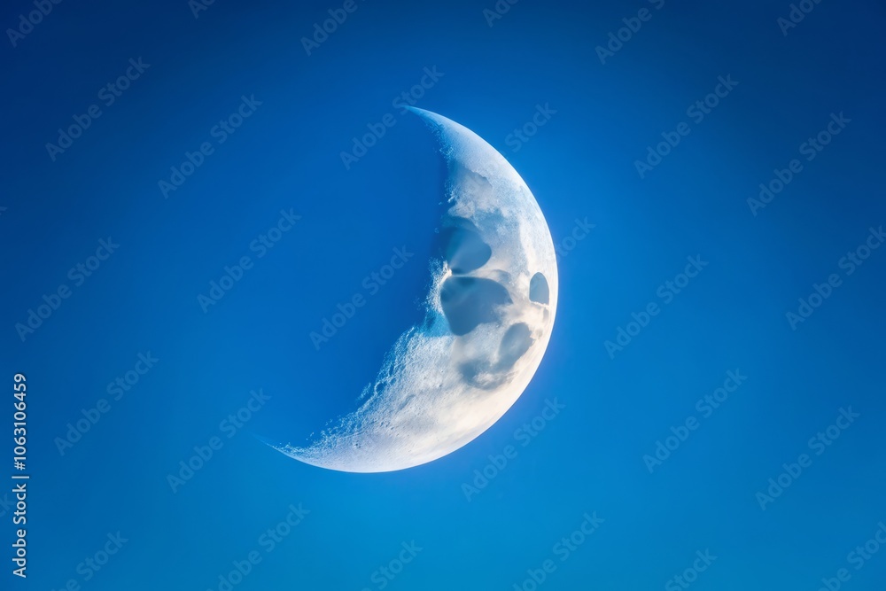 Serene Minimalist Landscape Featuring Carolina Half Moon Against a Clear Morning Blue Sky Capturing Tranquility, Nature's Beauty, and the Harmony of the Elements Serene Minimalist Landscape Featuring Carolina Half Moon Against a Clear Morning Blue Sky Capturing Tranquility, Nature's Beauty, and the Harmony of the Elements