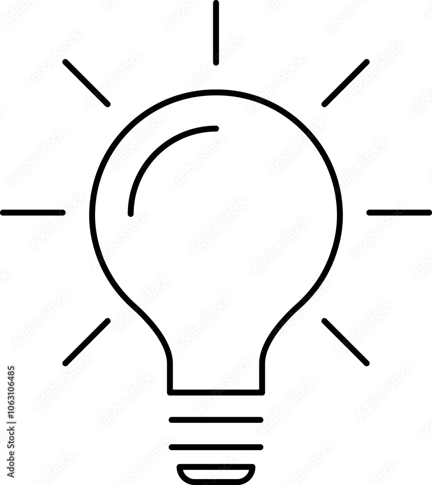 Light Bulb line icon, isolated on white background. Idea sign, solution, thinking concept. Lighting Electric lamp, electricity, shine, shiny. Flat style for graphic design, logo, web site, UI. Light Bulb line icon, isolated on white background. Idea sign, solution, thinking concept. Lighting Electric lamp, electricity, shine, shiny. Flat style for graphic design, logo, web site, UI.