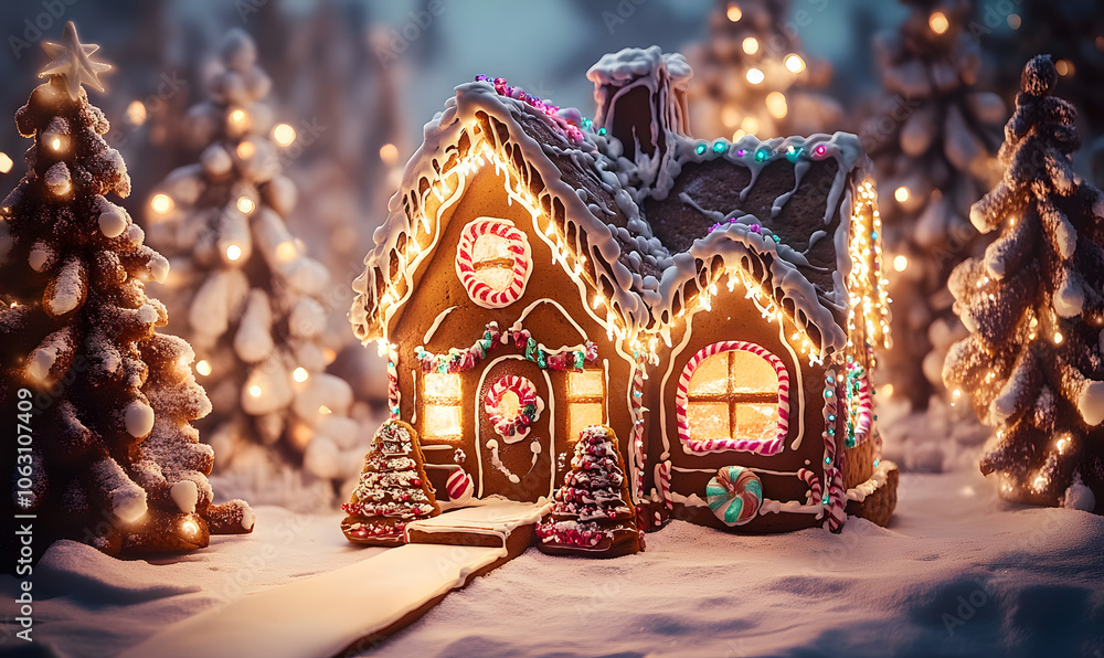 Lebkuchenhaus zum Weihnachtsfest Lebkuchenhaus zum Weihnachtsfest