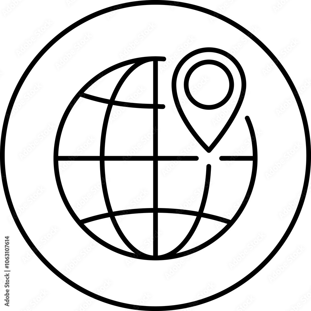 World globe line icon. Earth global country map sign. Travel internet globe collection. World globe line icon. Earth global country map sign. Travel internet globe collection.