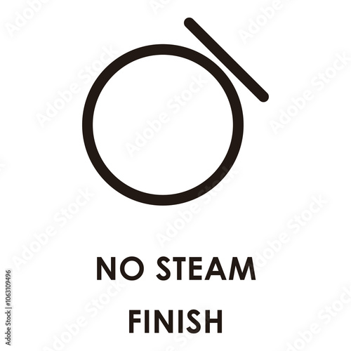 No Steam Finish Care Label Icon Technical Drawing

