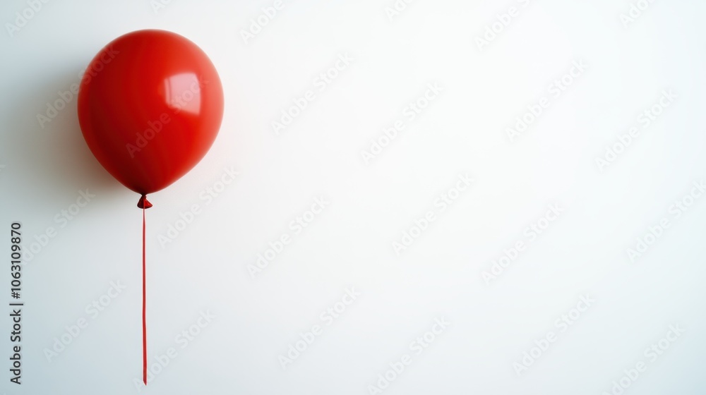 Red Balloon on White Background Red Balloon on White Background