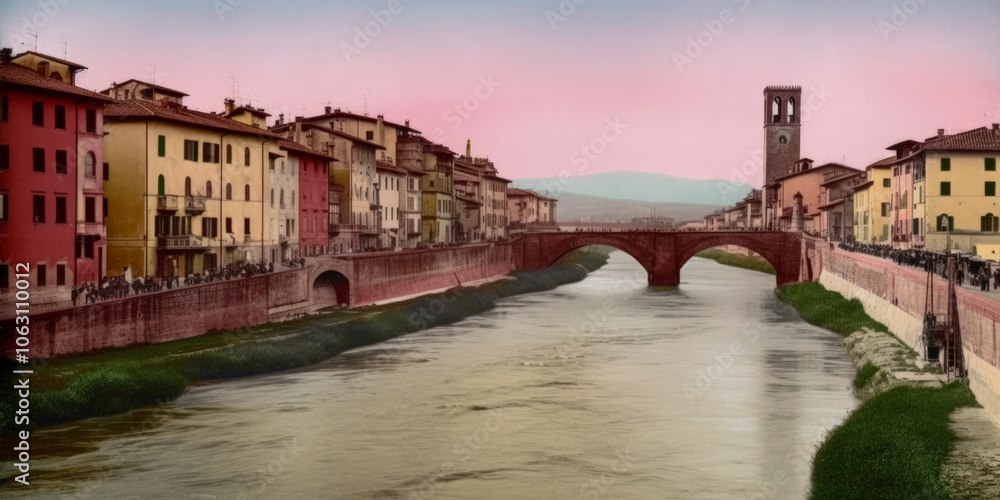 Obraz premium Pisa in the 1920s