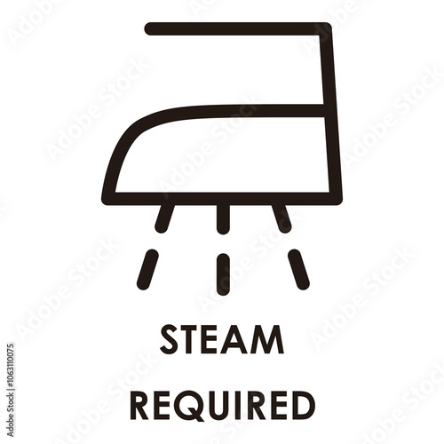 Steam Required Symbol - Mandatory Steam Ironing Care Label Icon
