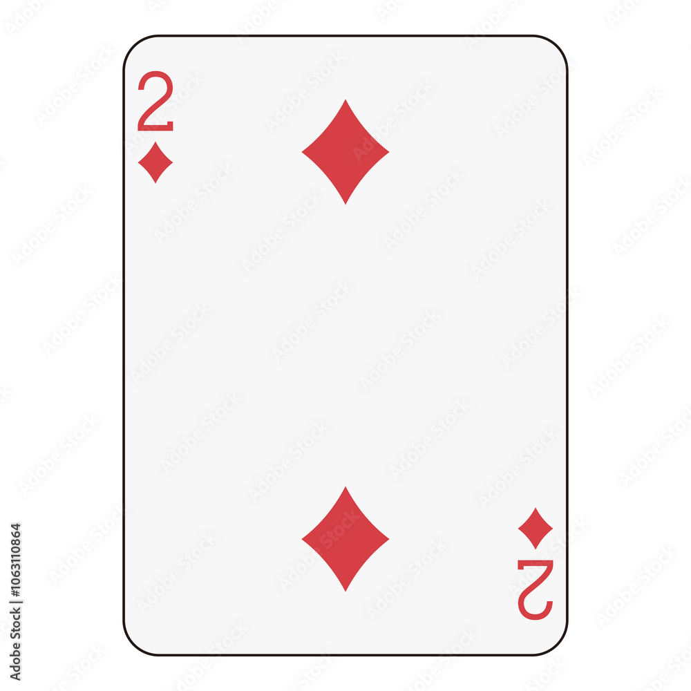 Obraz premium Two of Diamonds Playing Card - Traditional Card Game Design