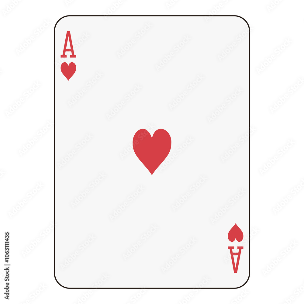 Obraz premium Ace of Hearts Playing Card - Classic Card Game Design 