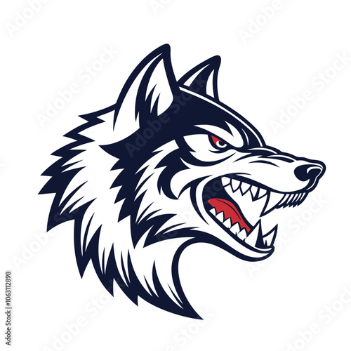 evil wolf face vector logo