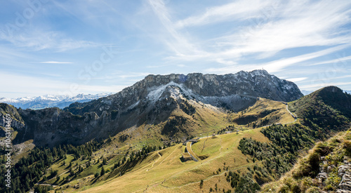 Panoramic view of Dent de Jaman in the Swiss Alps