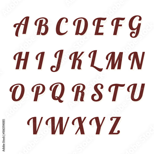 ABC alphabet handwriting typography fonts in cursive lettering calligraphy