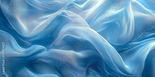 Light blue elegant background abstract waves grainy texture banner header poster design, Generative AI