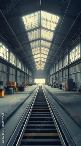 Warehouse with Railway Tracks 