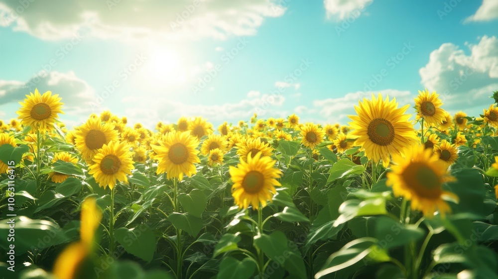 Obraz premium An expansive view of a sunflower field in full bloom,