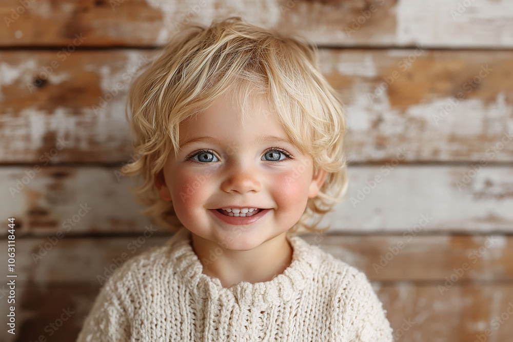 portrait of an white little boy with a smile