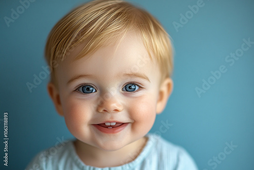 portrait of an white little boy with a smile