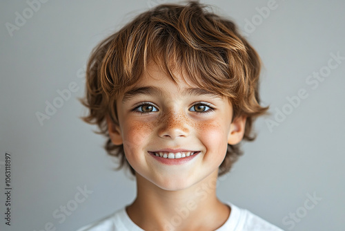 portrait of an white little boy with a smile