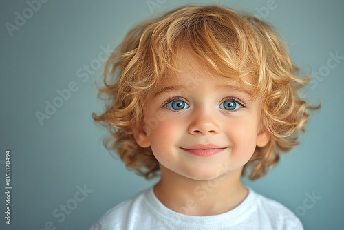 portrait of an white little boy with a smile