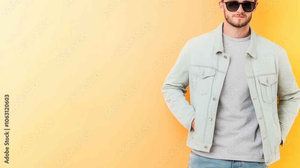 Person with discounted designer jacket, highvalue asset at accessible price Person with discounted designer jacket, highvalue asset at accessible price