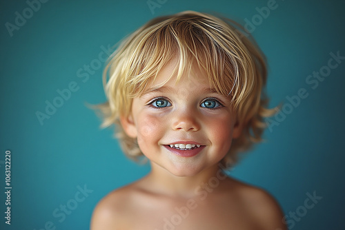 portrait of an white little boy with a smile