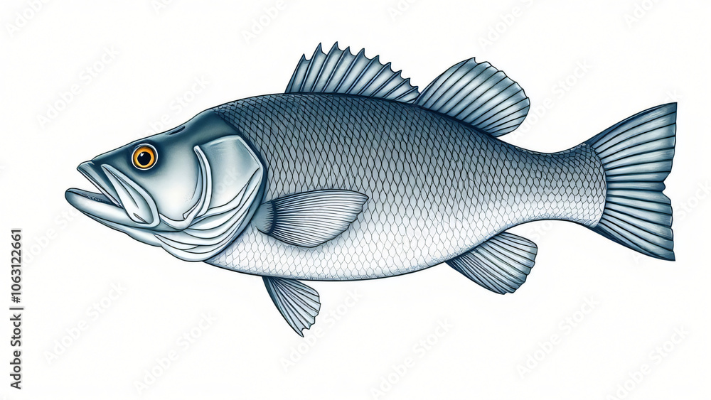 Silver Sea Bass Illustration Silver Sea Bass Illustration