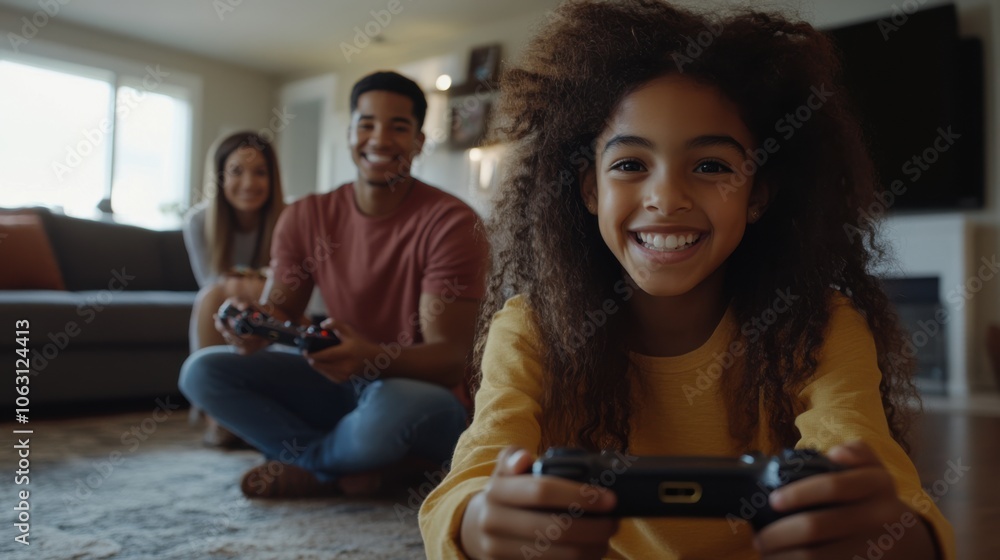 Siblings engaged in a friendly video game competition Siblings engaged in a friendly video game competition