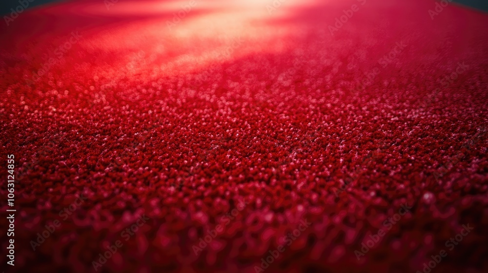 Deep red carpet texture, close-up of dense, plush fabric with a luxurious feel Deep red carpet texture, close-up of dense, plush fabric with a luxurious feel