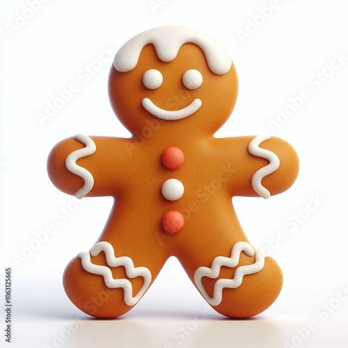 Gingerbread Man on White Background