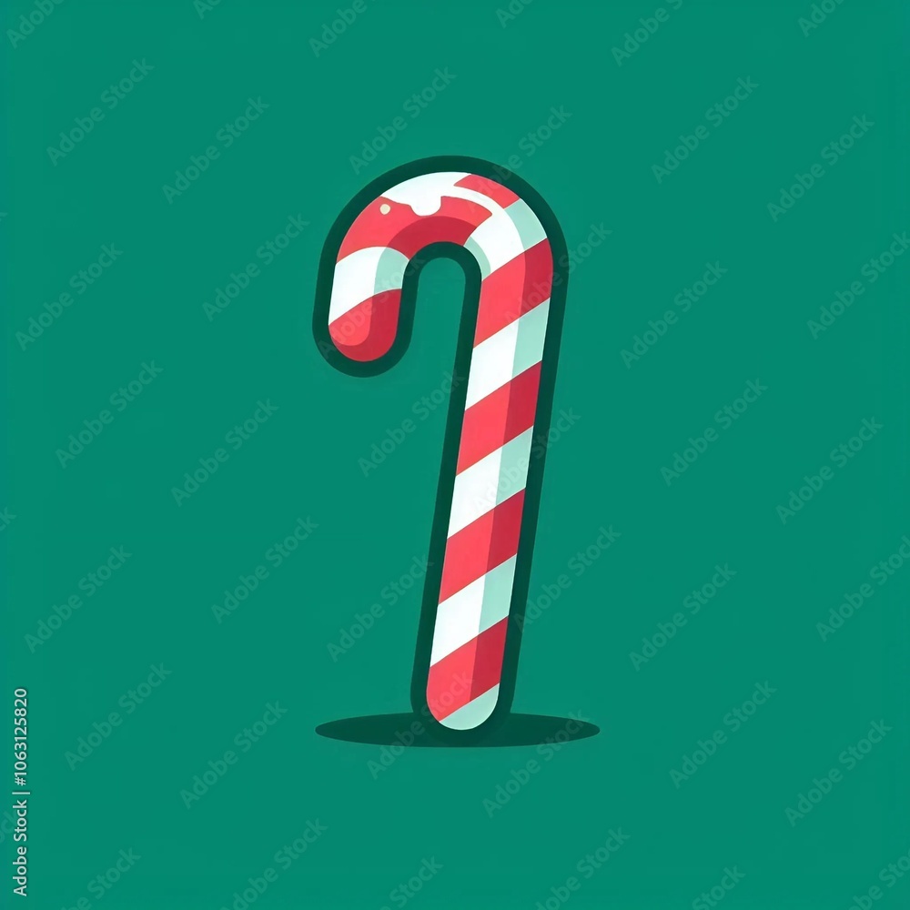 Fototapeta premium Candy cane on green background