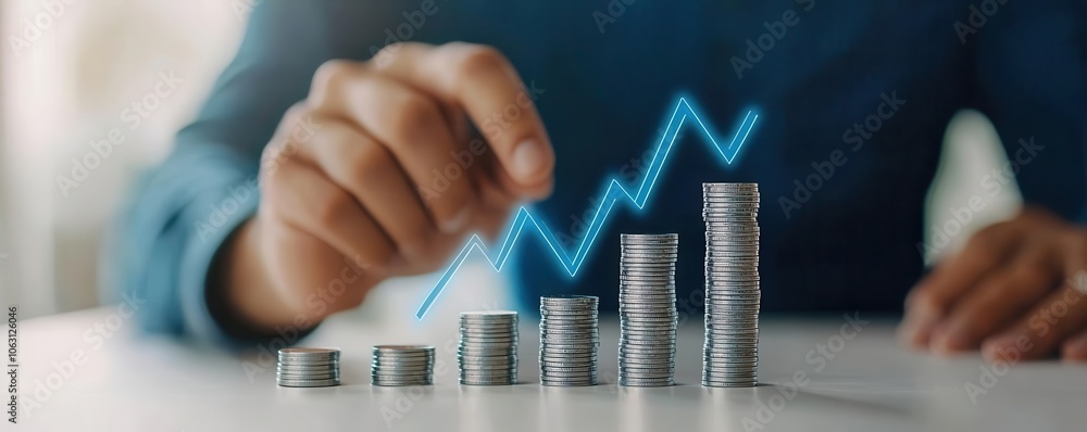Closeup of a person analyzing a Value vs Price bar graph to determine the best investment, Assessing value and price, Analytical and focused Closeup of a person analyzing a Value vs Price bar graph to determine the best investment, Assessing value and price, Analytical and focused