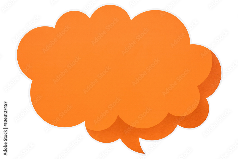 Orange speech bubble paper craft illustration icon design sticker Orange speech bubble paper craft illustration icon design sticker