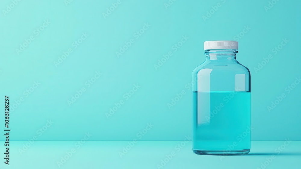 3D model of a bottle of electrolyte solution, labeled for rehydration and diarrhea relief, Electrolyte solution bottle, Practical and healthoriented 3D model of a bottle of electrolyte solution, labeled for rehydration and diarrhea relief, Electrolyte solution bottle, Practical and healthoriented