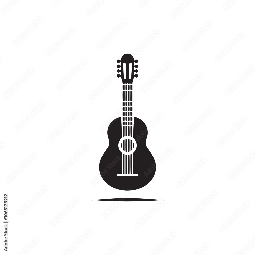 Obraz premium Lute Silhouette - Minimalist Lute Vector - Illustration of Lute.