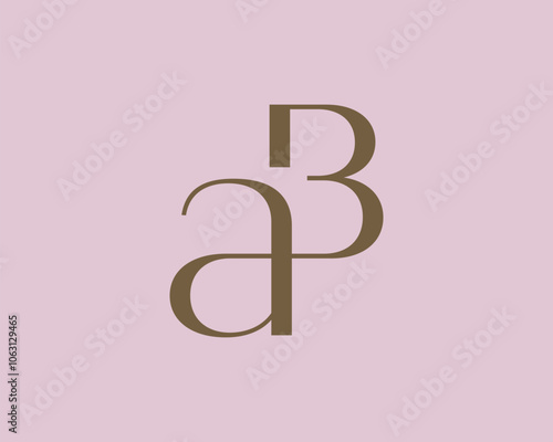 BA or AB letter logo icon design. Classic style luxury initials monogram.