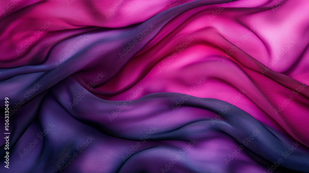 Fototapeta premium Flowing Vibrant Fabric Creating Abstract Pink and Purple Waves in Modern Trendy Design