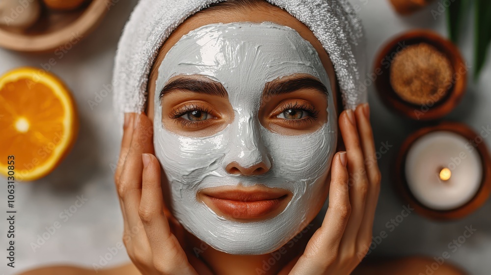 Refreshing Facial Treatment with Skin Care Mask Refreshing Facial Treatment with Skin Care Mask