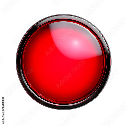 Free Download Red circle button with glowing red light isolated on white background. - GFXLoad