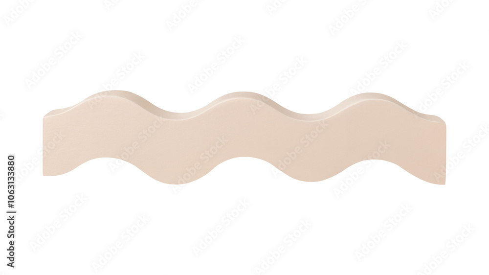 Beige wavy png, geometric shape sticker, isolated object design Beige wavy png, geometric shape sticker, isolated object design