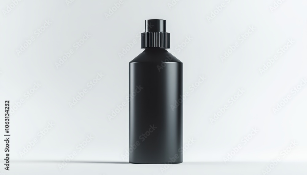Black spray bottle on white background Black spray bottle on white background