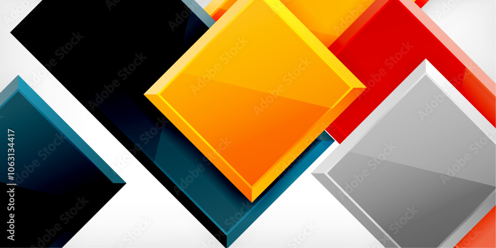 Glass toy style square shapes abstract design. Vector Illustration For Wallpaper, Banner, Background, Card, Book Illustration, landing page Glass toy style square shapes abstract design. Vector Illustration For Wallpaper, Banner, Background, Card, Book Illustration, landing page