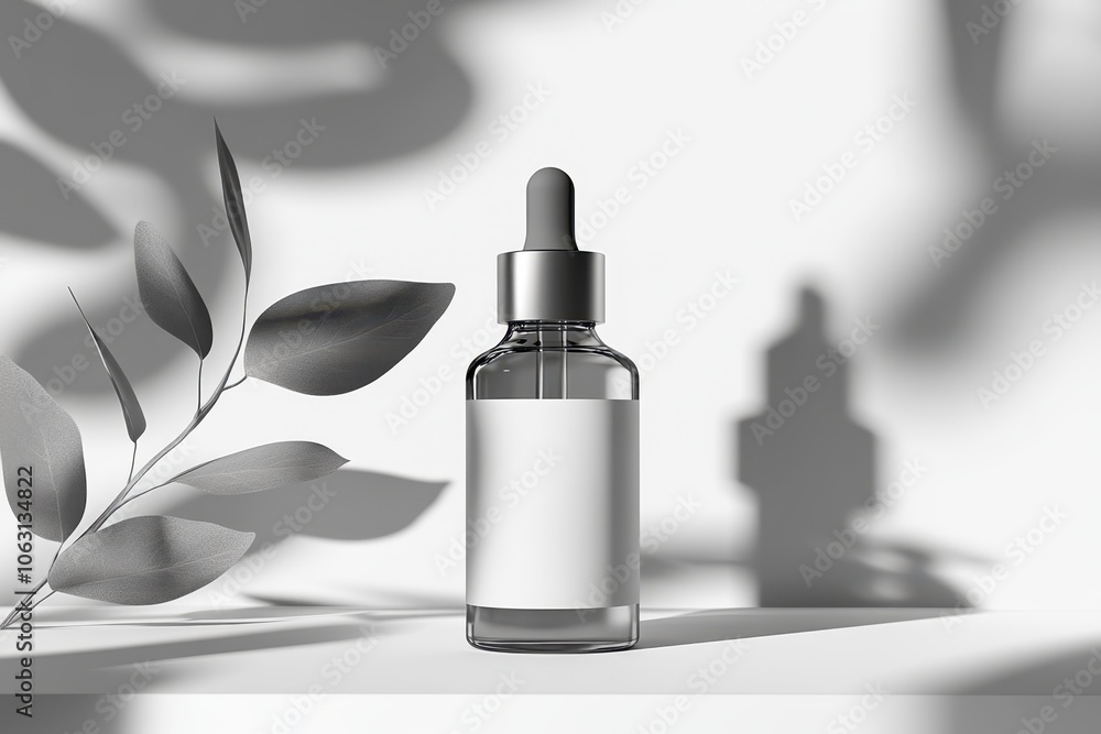 Skincare serum bottle with shadows Skincare serum bottle with shadows
